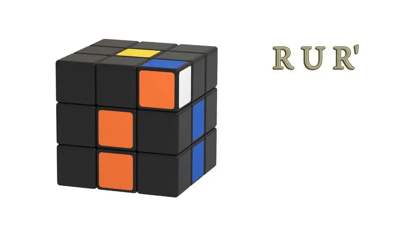 Rubik's Cube - the first layer - white on the right - algorithm: (RUR')