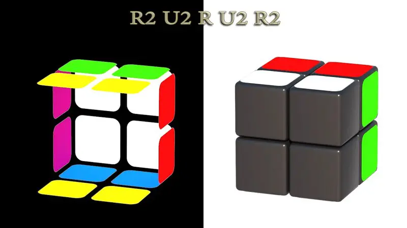 Solving Rubik's cube 2x2x2: II step (4/7) - algorithm: R2U2RU2R2